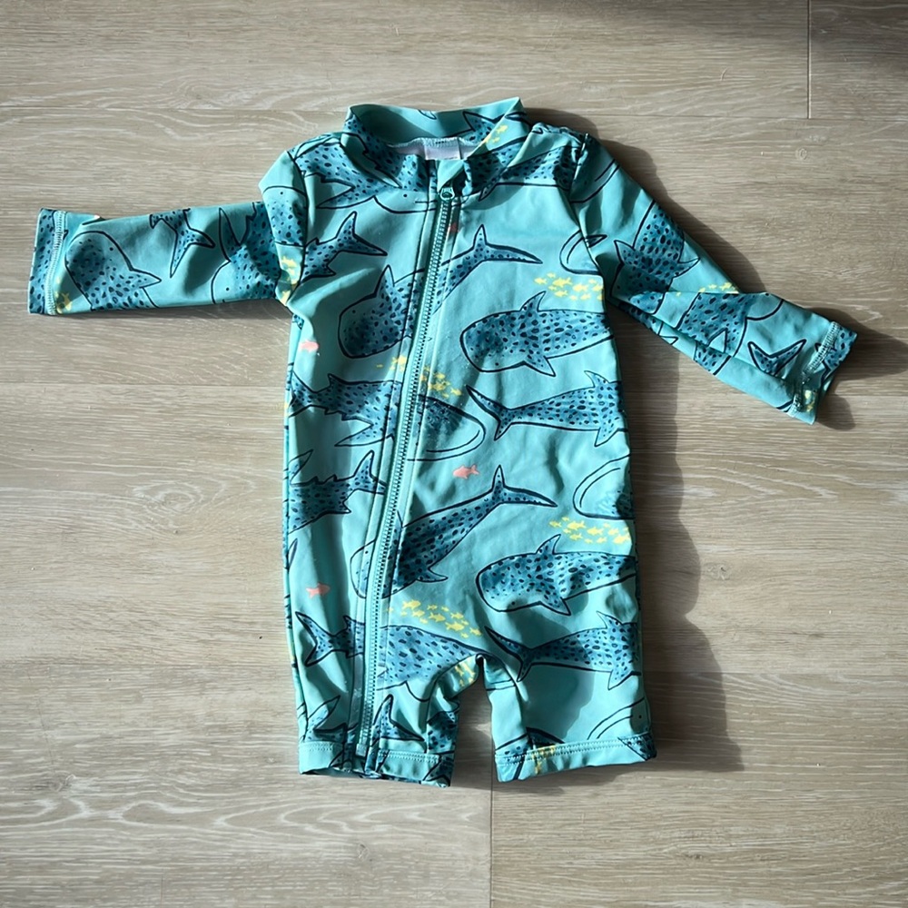 Cater’s long sleeve rash, guard bodysuit size 6 months
